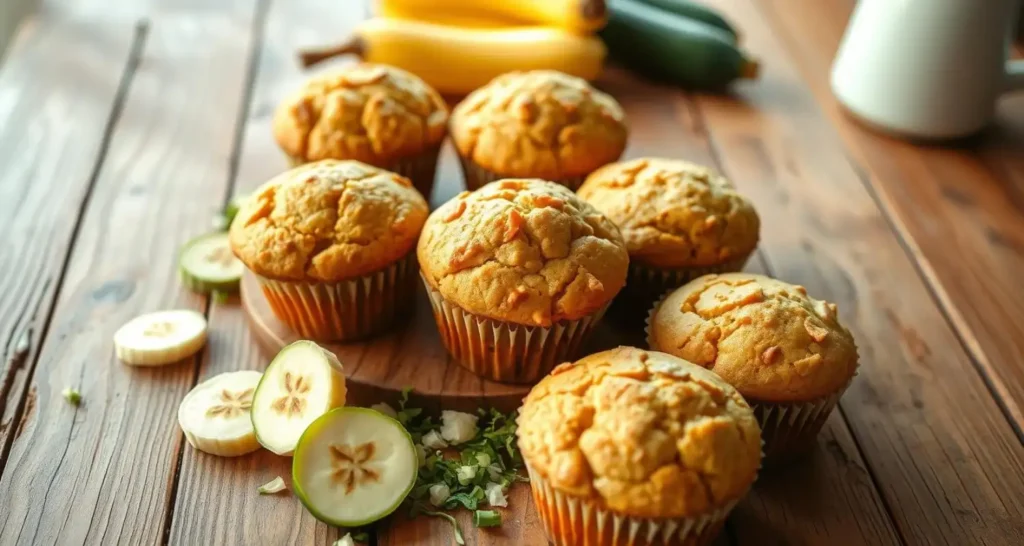 banana zucchini muffins